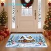 1pc Christmas‑Snow‑Cabin Print Welcome Doormat,Colorful Non‑Slip Washable Indoor Floor Mat for Entryway, Hall, Bathroom, Balcony