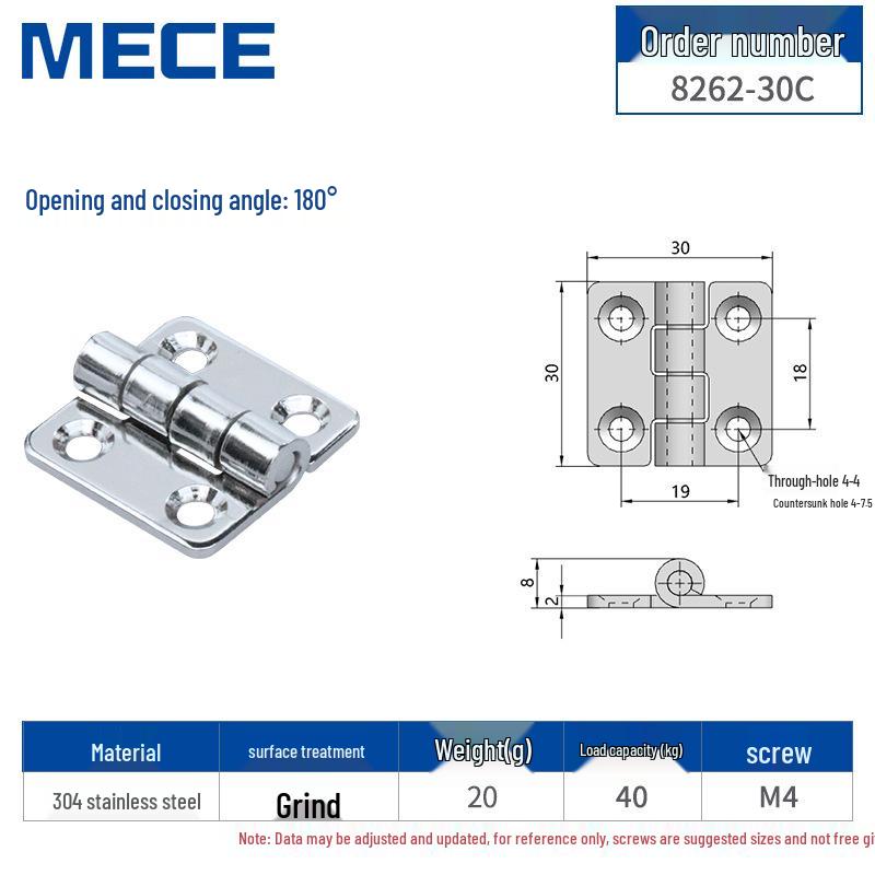 304 Stainless Steel Thickened Cabinet & Wooden Door Hinges