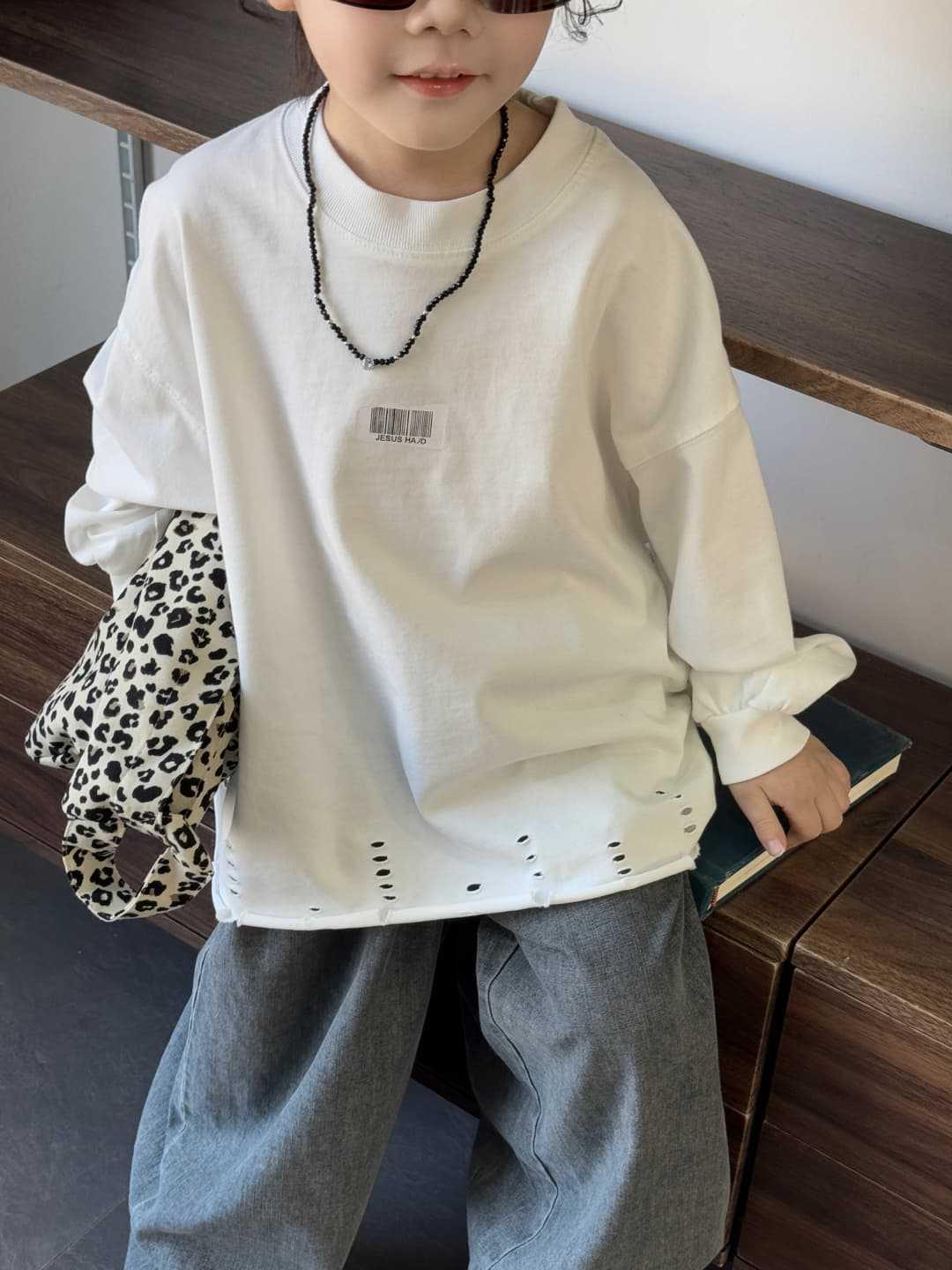 

Детская футболка с круглым вырезом и длинным рукавом на весну 2025 года - Универсальный классический топ для мальчиков, размеры S и M 90cm белый