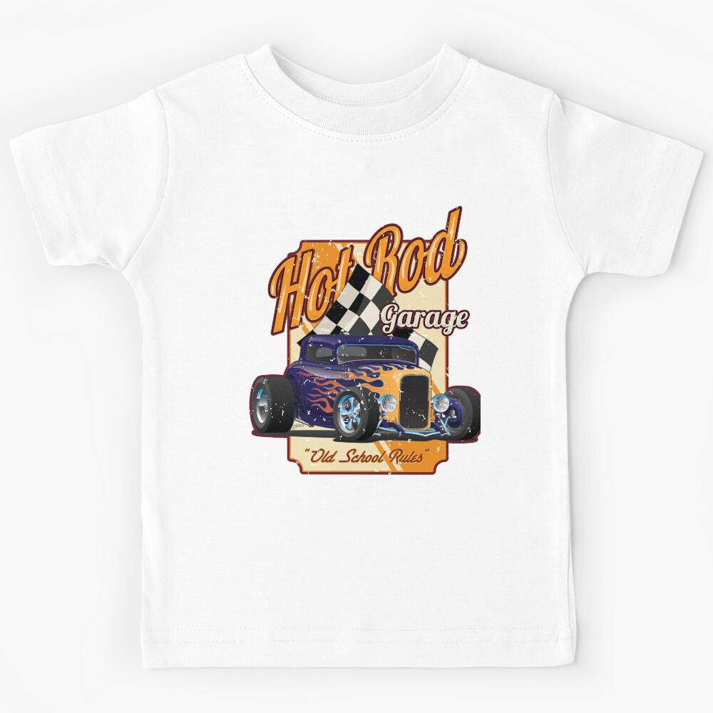 Hot Rod Garage Old School Rules Kids T-Shirt 140