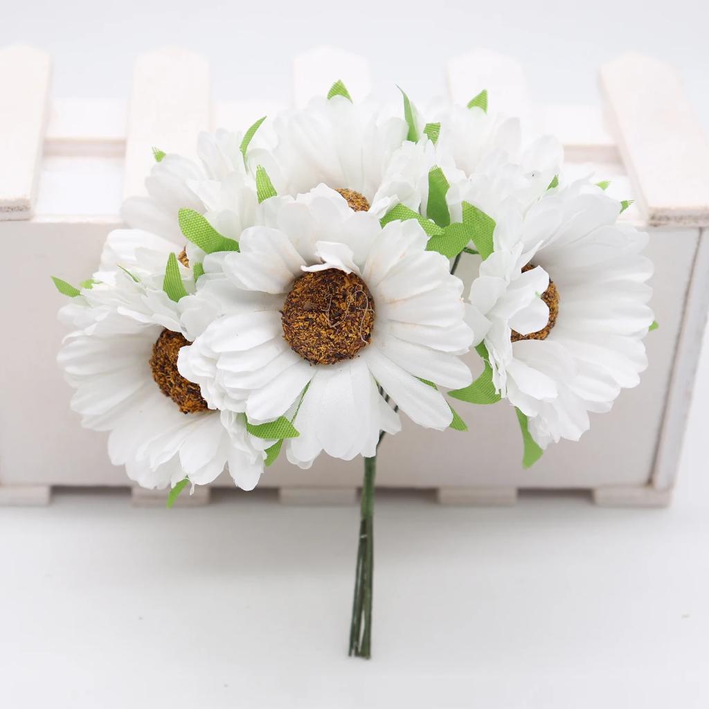 36pcs Handmade Gerbera Fashion Home Garden Bride Diy Wreath Material Wedding Banquet Decoration Artificial Flower Scissors Crown