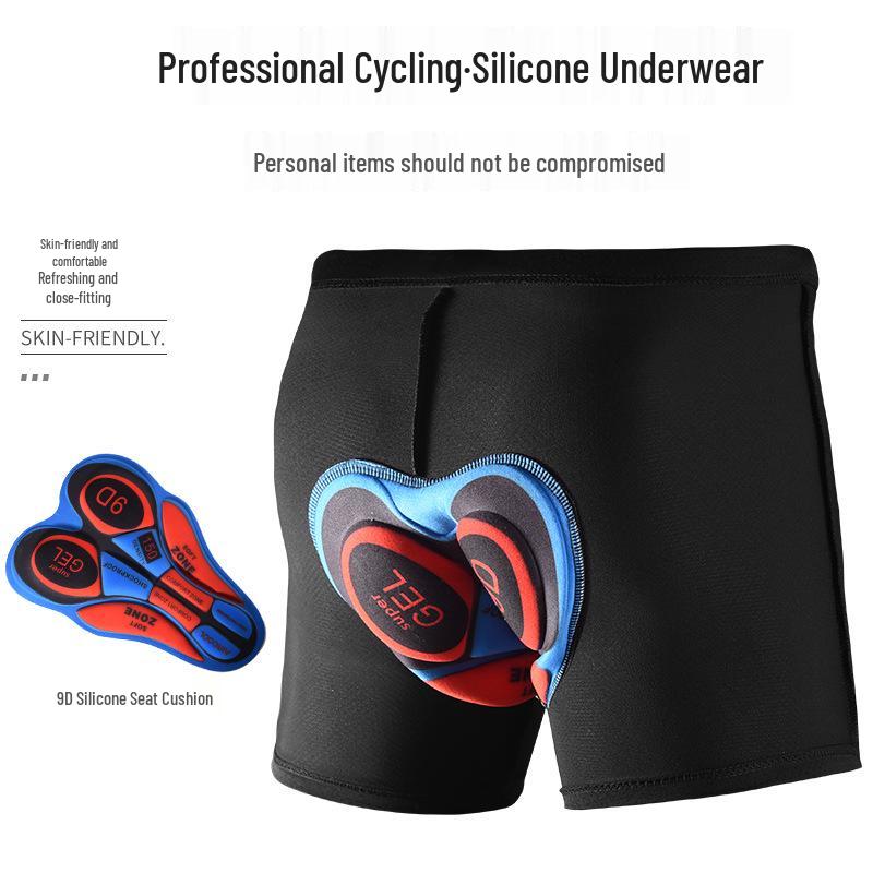 Unisex Cycling Underwear with Thick Silicone Seat Pad, Quick-Dry, All-Season MTB/Road Shorts