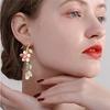 Kirschblüten-Hängeohrringe mit Imitationsperlen-Akzenten Asymmetrische Statement-Ohrringe Sommerbrise Pastoraler Stil Klassischer Festlicher Ohrschmuck