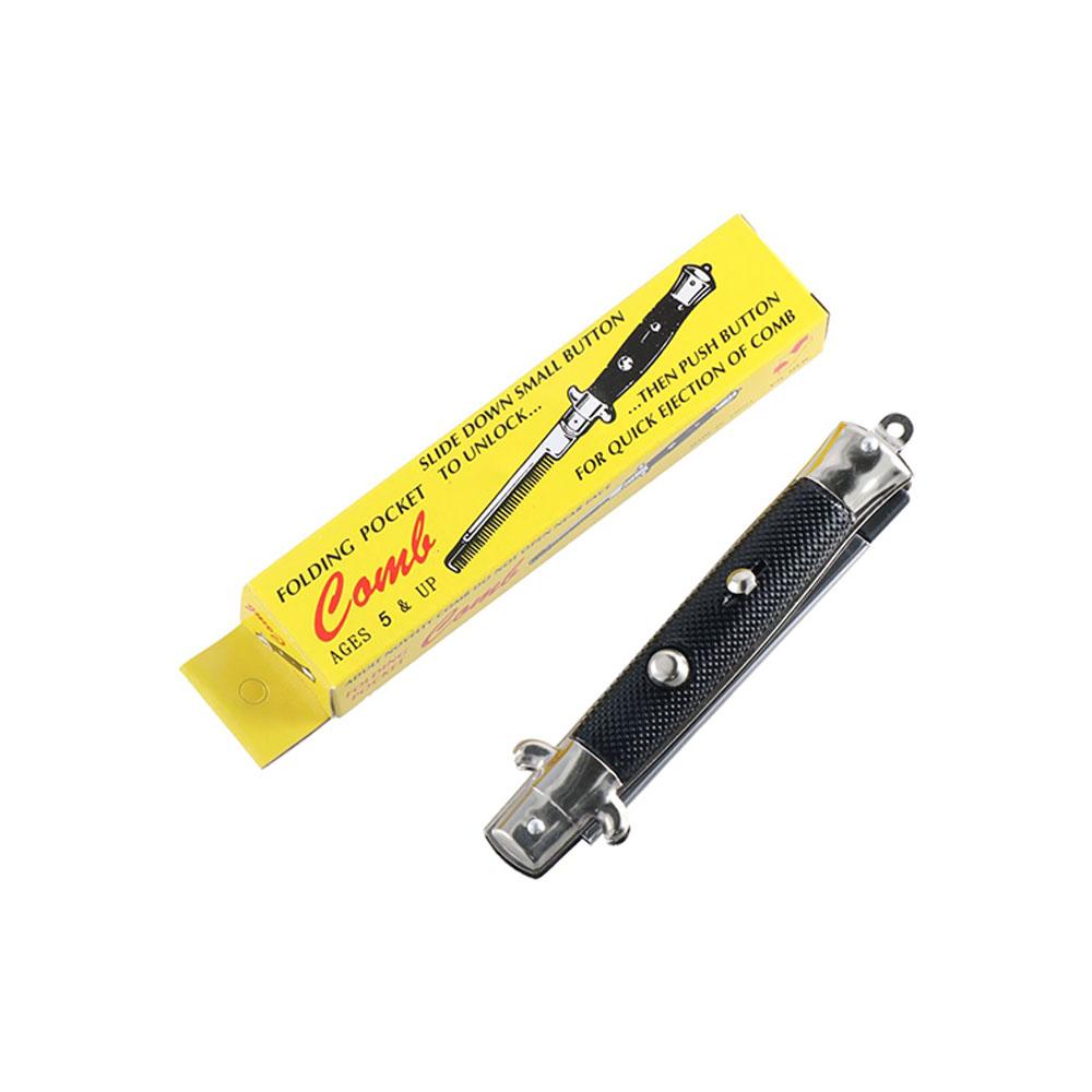 Głowica Przenośna Modelowanie Zwierząt Domowych Stalowy Przycisk Składany Grzebień Sprężynowy Klips Kieszonkowy Grzebień do Wąsów Akcesoria do Stylizacji Włosów