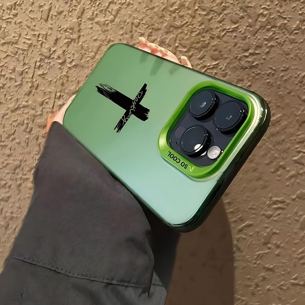 Minimalist Three Color Cross Phone Case For iPhone 17 16e 16 15 14 13 12 11 Mini Pro Max X XR XSMAX 8 7 Air Plus Anti Fall Cover