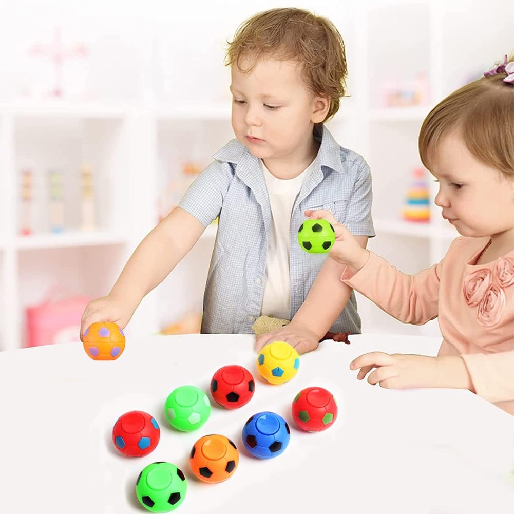 Pcs 12 Mini Soccer Ball Fidget Spinners Toys Rotatable Finger Stress Balls Party Favors Goodie Bag Stuffers Classroom Prizes