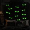 Scary Halloween Wall Decor Glow in The Dark Demon Eye Stickers, Luminous Ghost Long-lasting Signs Eyeball Decals, Waterproof Self-Adhesive Horror Deco