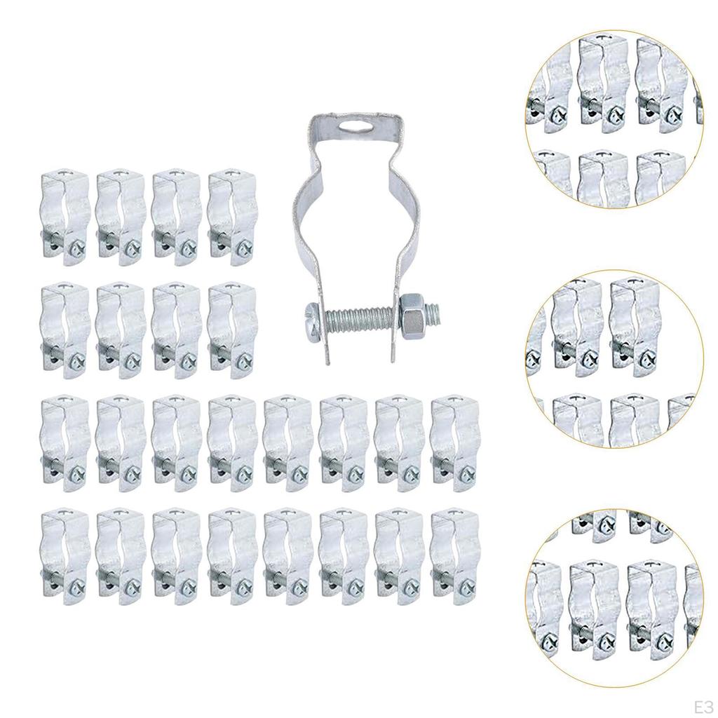 25 Pieces Galvanized Steel Conduit Hangers Supports Silver Versatile High Performance Rigid