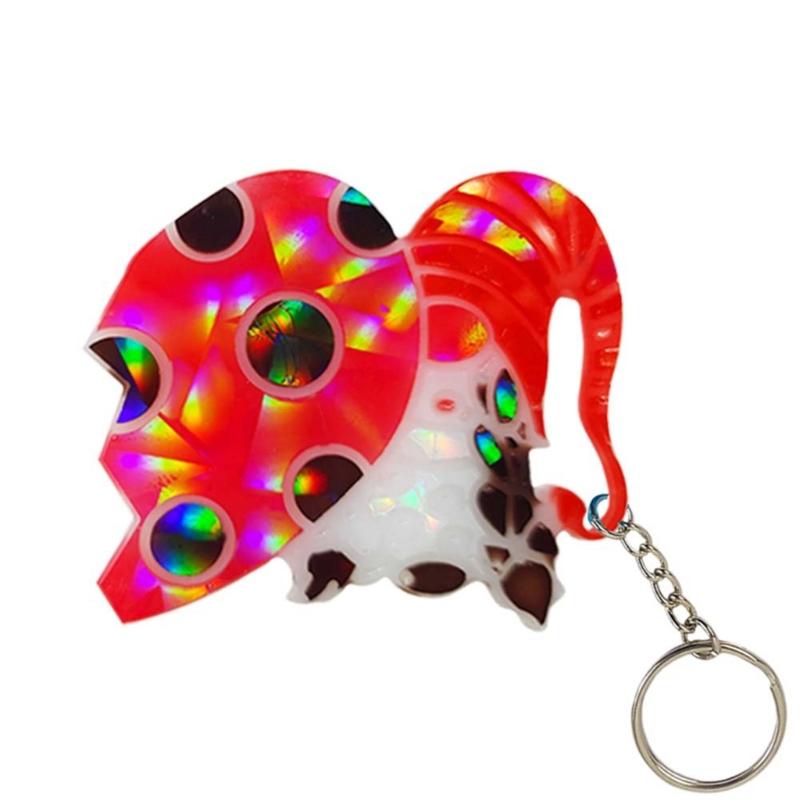 Holographic Resin Molds with Hole Christmas Gnome Pendant Silicone Mold for DIY Keychains Pendants Jewelry Resin Craft