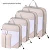 Four-Piece Compression Travel Storage Bag Set for Clothes, Toiletries, Digital Gear, and More