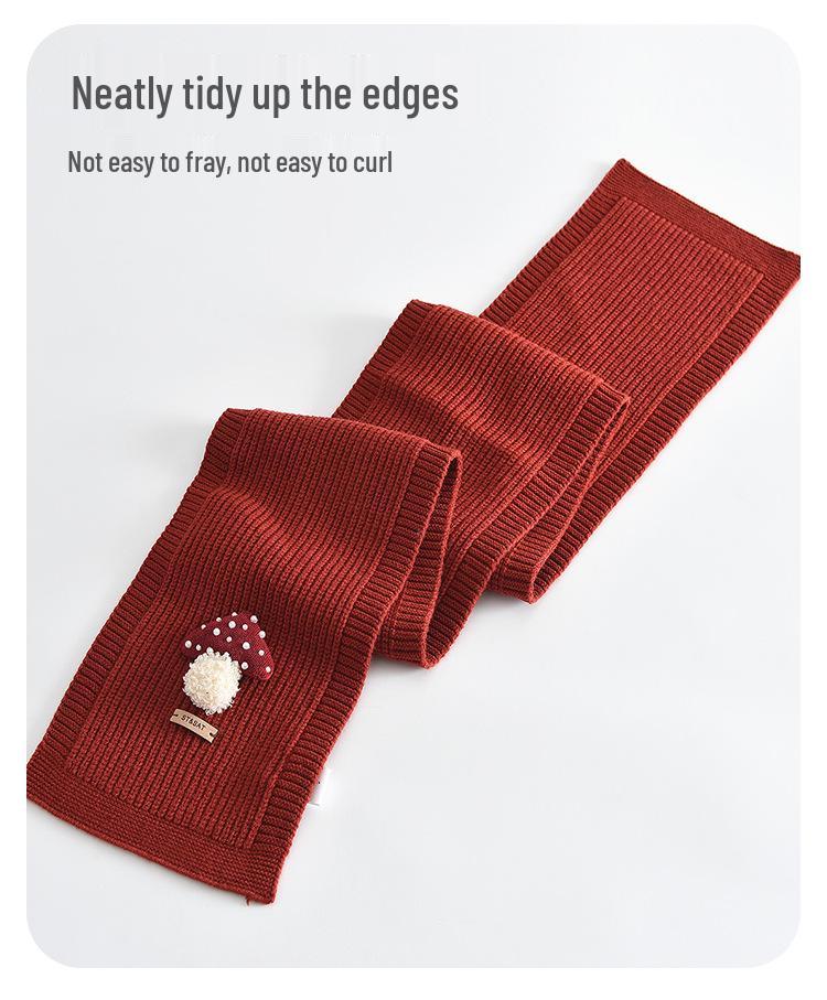 Roter Kinder-Strickschal - Niedlicher, Warmer, Winddichter, Hautfreundlicher Nackenschal