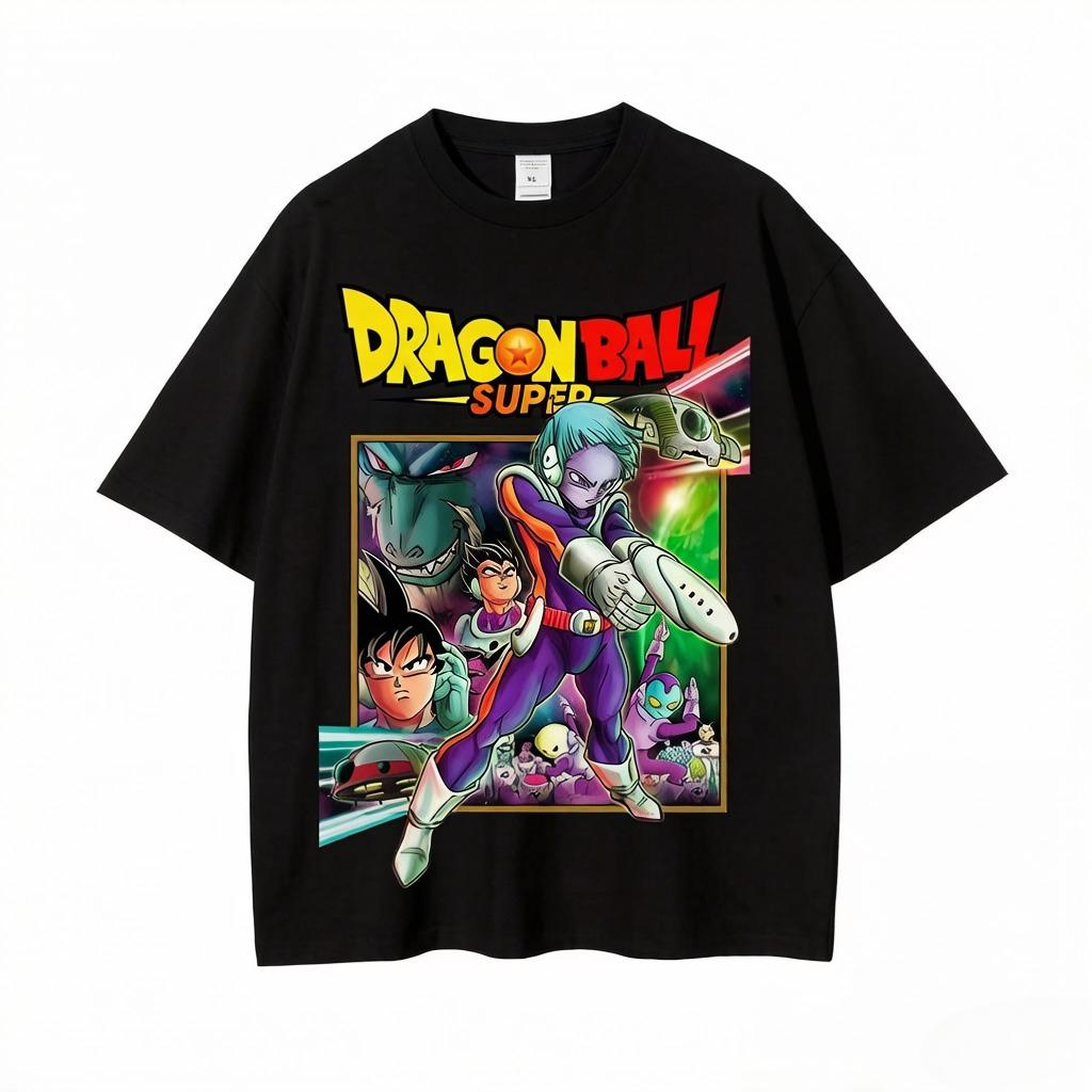 Unisexs Tshirt Japanese Anime Dragon Ball Print Tshirt Harley Cooku Cotton Tshirt Pop Street Style Shortsleeved Top White