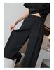 Women's High-End Black High-Waisted Loose Wide-Legged Pants for Autumn 2026