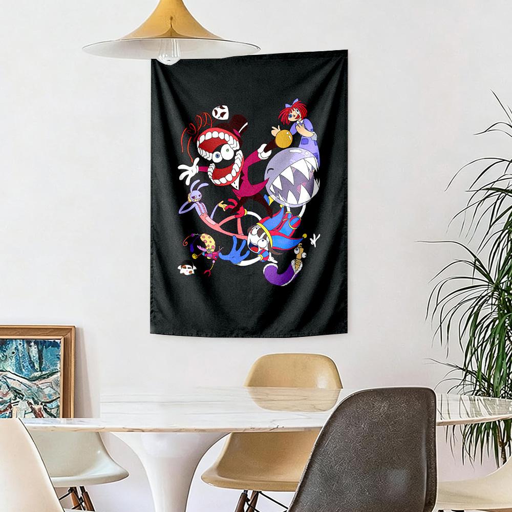 Digital Circus Wall Decor Tapestry Art For Pet Memorial Birthdaywedding Party Backdrop Family Gift