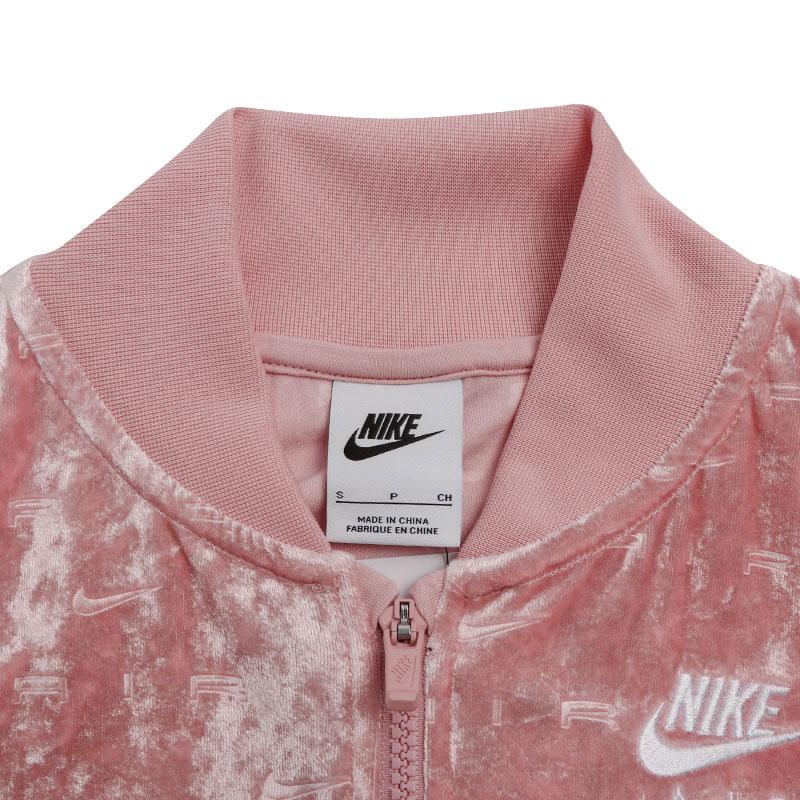 Nike Letter Embroidered Casual Stand Collar Loose Short Jacket Kids jackets Pink DJ5819-630