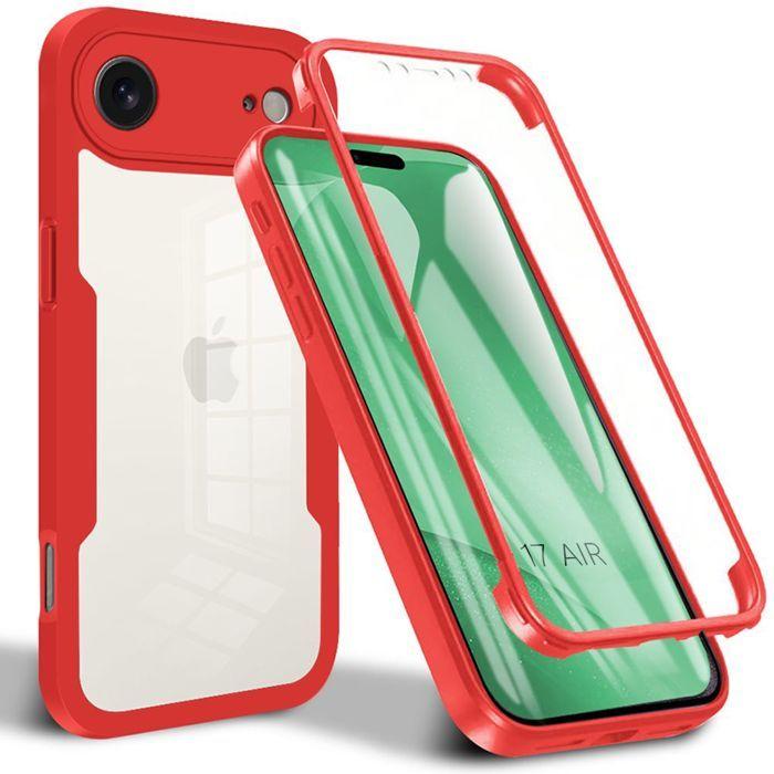 Case for iPhone Air - BOOLING - Hybrid Shockproof Protection Transparent Rigid Red Border