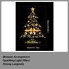 Golden Christmas Tree Glass Stickers Large Static DIY Wall Film Removable Double-sided Golden Christmas Tree Window Decal