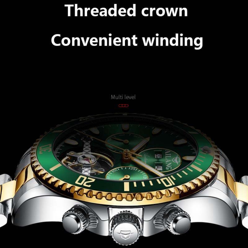 Nové hodinky AILANG Vodotěsné Multifunkční automatické mechanické hodinky Pánské hodinky Water Ghost