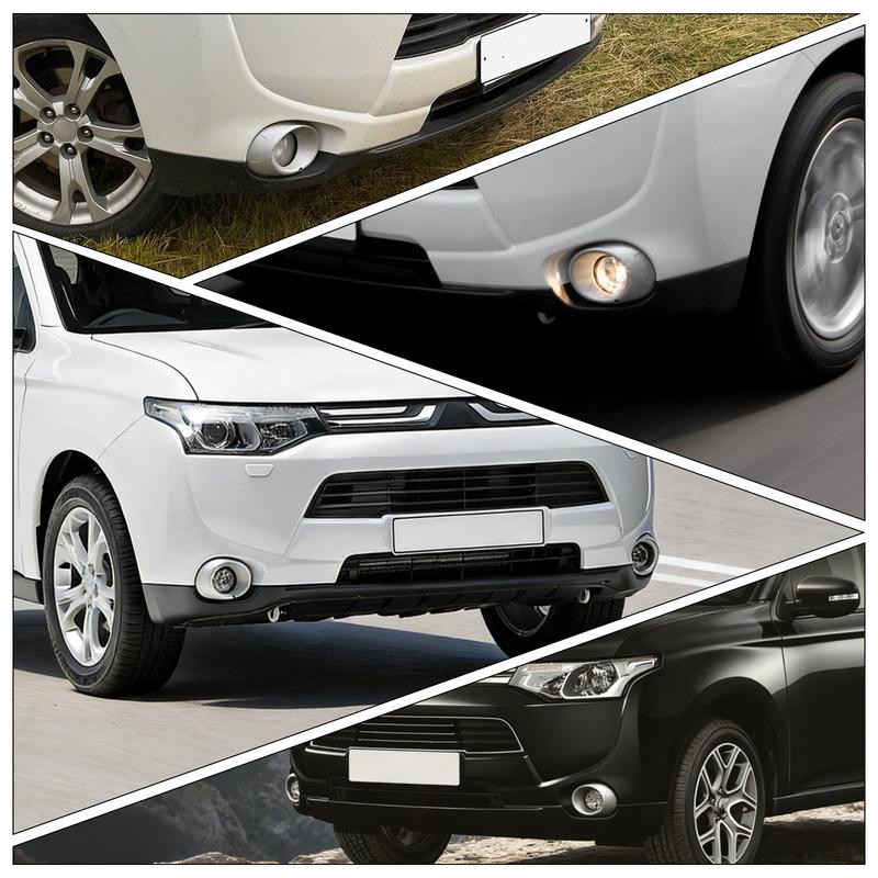 2pcs Front Bumper Fog Light Lamp Cover Frame Bezel Silver/Black For Mitsubishi Outlander 2013 2014 2015 6400D571 6400D572
