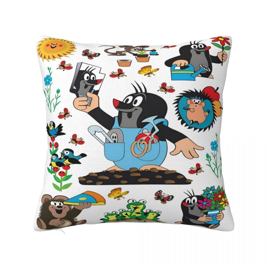 The Little Mole  Animal Printing Pillowcase Cushion Cover Pillow Covers Soft and Sweet Home Decoration Zippered Multi Size