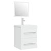 3114163 vidaXL Meuble lavabo avec bassin intégré Blanc Bois d'ingénierie