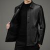 Spring and Autumn New Men's First Layer Cowhide Genuine Leather Jacket Men's Lapel Slim Leather Jacket