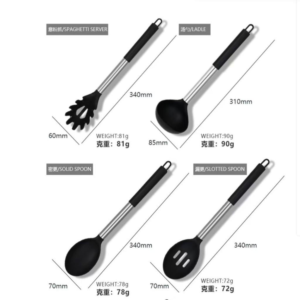 15 Set Handle Silicone Shovel Cookware Non-stick Pan Temperature Resistant Tableware Spoon Scraper Kitchen Cooking Baking Tools