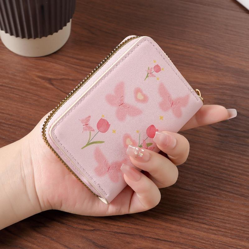 Portefeuille à Tempérament Doux Étui à Cartes Tulip Premium Deux-en-un Sac Multi-couches pour Navetteur Étui pour Carte Bancaire