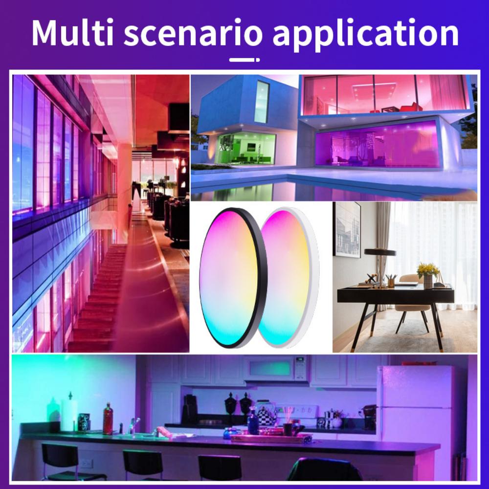 New Ceiling Lamp Rgbcw Full-Color Dimming Color Intelligent Rf Remote Control Bedroom Round Led Ceiling Lamp