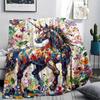 Unicorn Animal Print Flannel Blanket, High Quality Comfortable for All Seasons, Home Decor, Warmth and Comfort, Perfect for Christmas Gifts130
