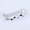 50Pcs Rectangular Baking Cups with Lids 200ml Aluminum Foil Ramekins Pan Dessert Cupcake Containers Wrappers for Party Wedding