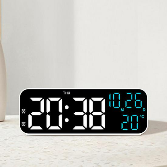 Popular Large Screen LED Digital Clock with Mirror Finish – Alarm & Plug-In Version