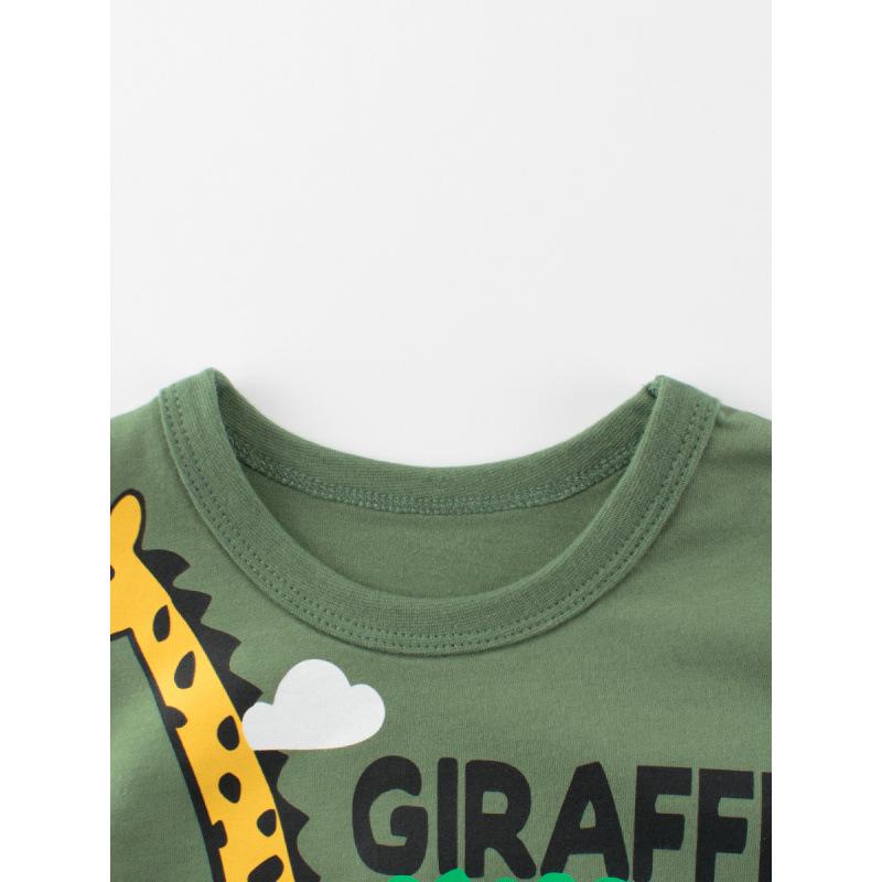 Kids' Cartoon Animal Print Summer T-Shirt - Korean Style Short Sleeve Top for 2026