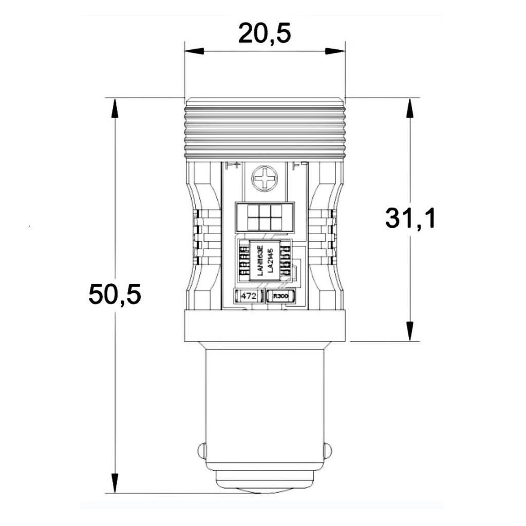 2 Pcs P21/5W LED Bulb 1157 12V No Error, Two Colors Off-Road