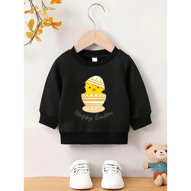 European Size Minimally Printed Pattern, Comfortable and Skin Friendly for 0-3 Year Old Baby unisex, Versatile Baby Round Neck Hoodie