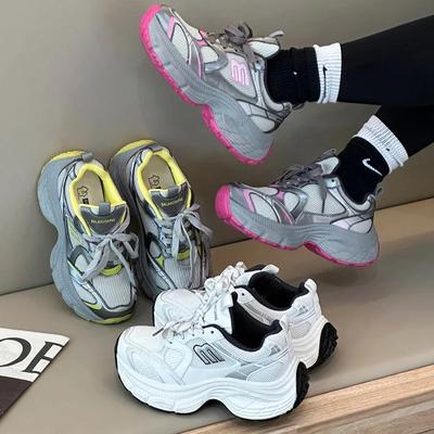 Sneakers Mesh Shoes Women's Heels Platform Tennis Female Woman-shoes Breathable 2024 Thick Sole Fashion Casual Trainers Roses Me