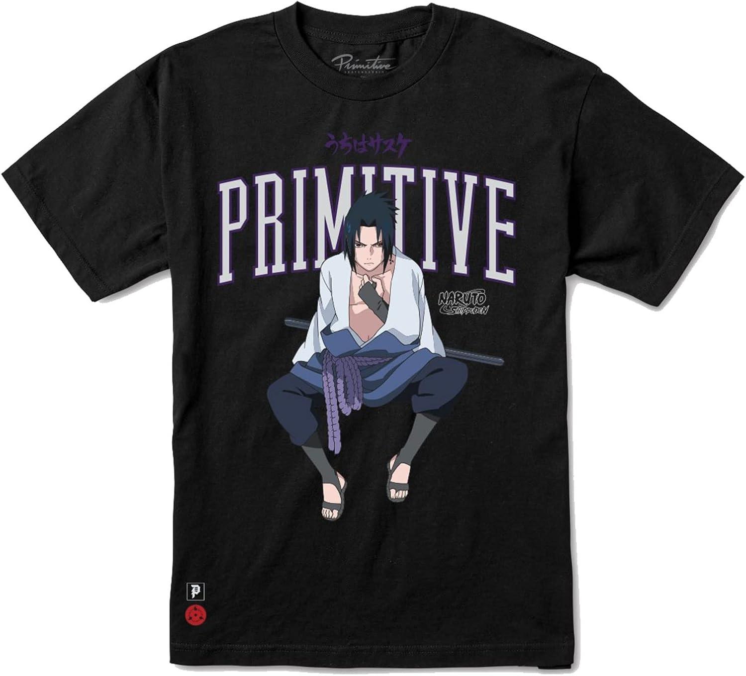 x Naruto Shippuden Sasuke Curse Mark Men s Short Sleeve T Shirt Black S XXXXXL чёрный