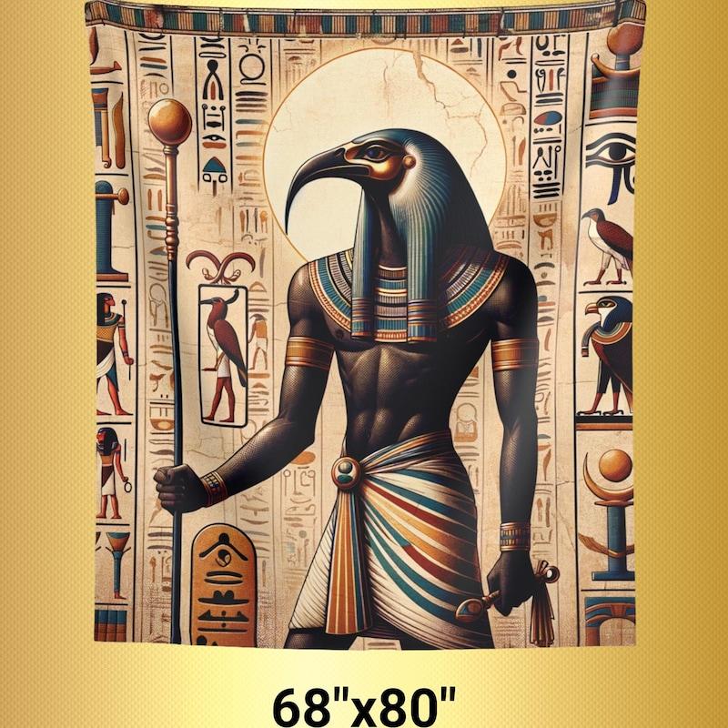 Tapestry of the Egyptian Kemetic god Thoth 75x100