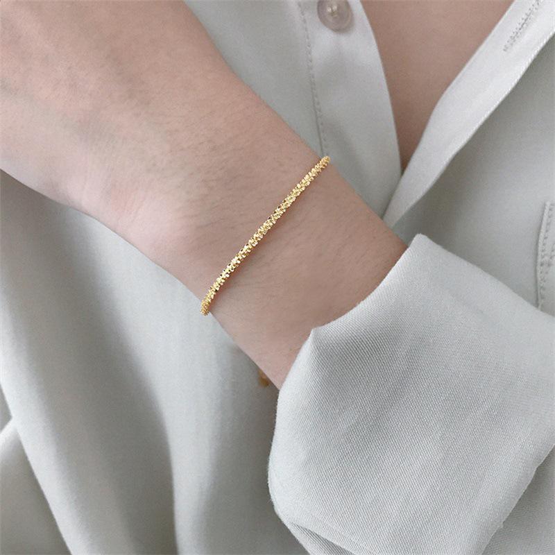 Korean Style Stainless Steel Ripple Chain Bracelet for Women