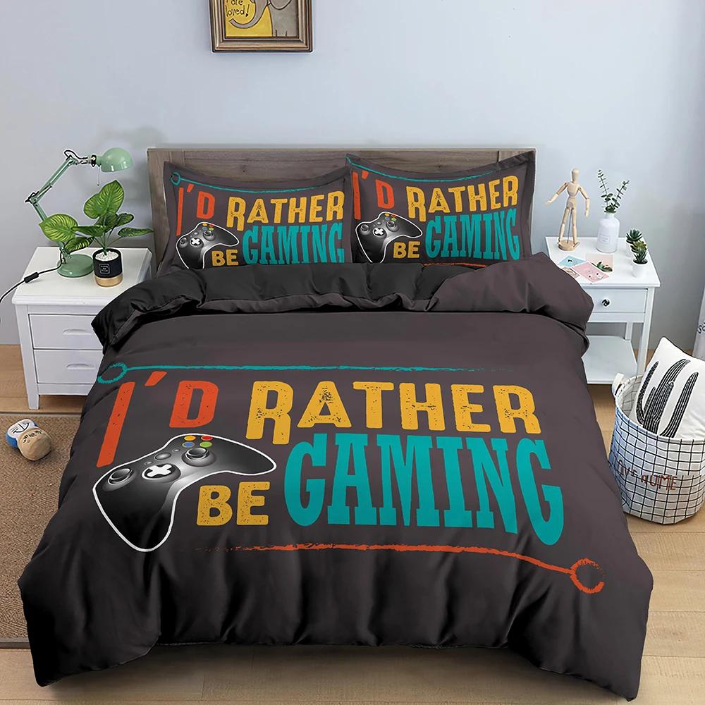 Game Handle Bedding Sets With Pillowcase Gamer Duvet Cover Queen King Size Comforter Cover Black 2/3Pcs Polyester Quilt Cover