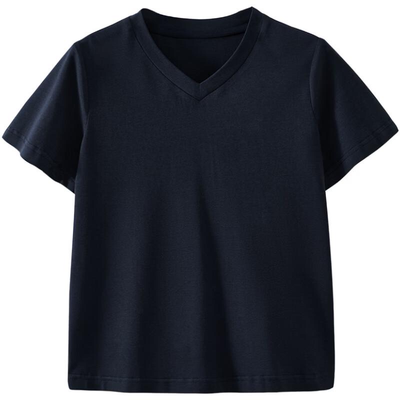 Hacikis Kinder Stretch-Strick V-Ausschnitt Kurzarm T-Shirt