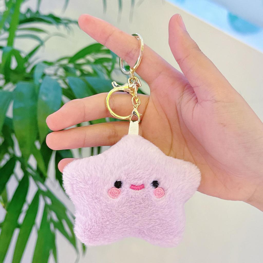 Plush Smiley Star Doll Keychain & Backpack Charm