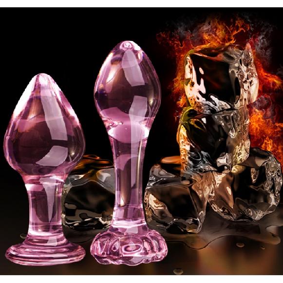Candiway Exquisite Pink Crystal Glass Anal Plug Adult Masturbation Products Prostate Massager Erotic Toys For Couple (5