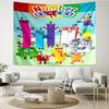 Numberblocks Druck Wandteppich, Hintergrund, Einfache Montage, Ideal für Schlafzimmer, Büro & Wohnzimmer, mit Ästhetischer Wanddekoration zum Aufhängen.