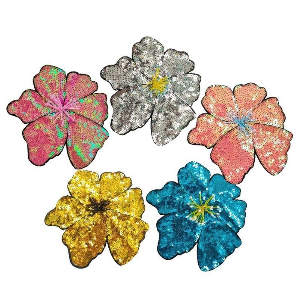 Fashion Large Flower Sequined Embroidery Applique Shinning Clothing Decoration Sequins Flowers Parches Clothing Patch Clothes