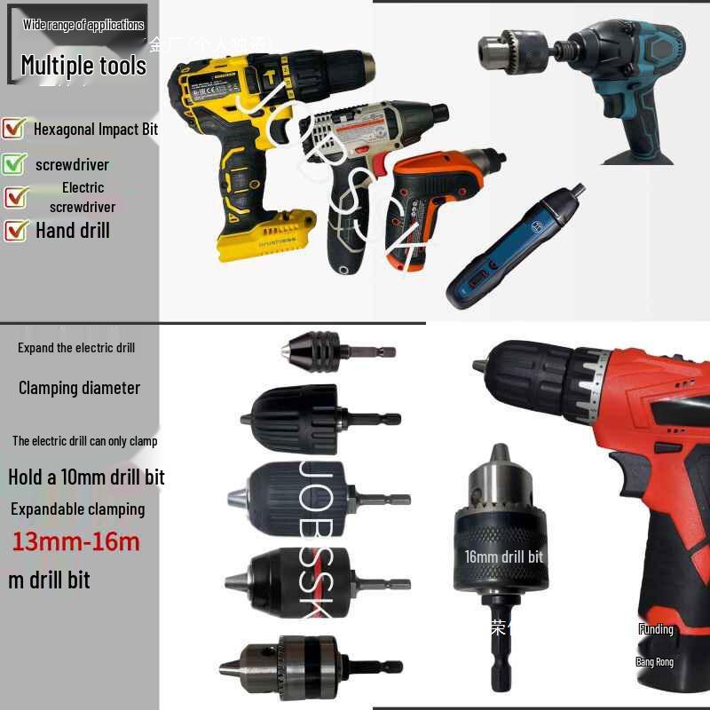 Hex Shank Drill Chuck Adapter for Electric & Pneumatic Screwdrivers