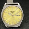 VINTAGE SEIKO 5 AUTOMATIC JAPAN 6309A MENS GOLDEN COLOR DIAL WATCH A701332-5 R206a-a701332