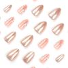 Almond-Shaped Gold Glitter Floral Press-On Nail Art Tips