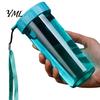 Cute Office Desktop Cup Transparent Water Cup, Portable Plastic Bottle, with Strap Reusable Handle, Clear Heat-resistant Drinkware, for School