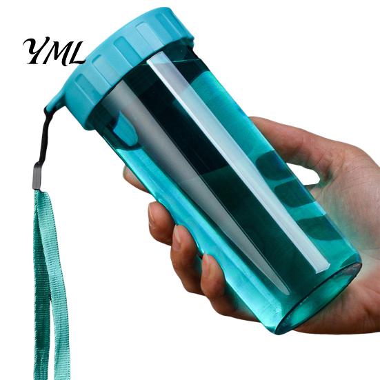 Cute Office Desktop Cup Transparent Water Cup, Portable Plastic Bottle, with Strap Reusable Handle, Clear Heat-resistant Drinkware, for School